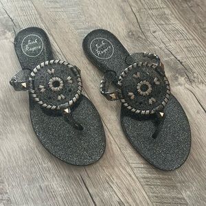Jack Rodgers NEVER WORN Black sparkle sandals